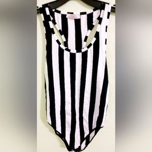 Haute Couture Nina Ricci Black and White Bodysuit Size Small